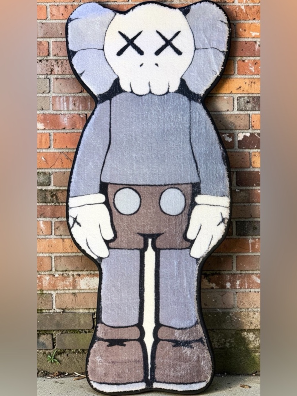 KAWS Gray & Brown Plush Sculptural Rug